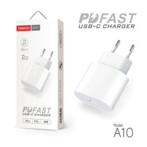 Tranyoo αντάπτορας φορτιστής χωρίς καλώδιο USB-C 20W 3A A10 – Fast charger 690021