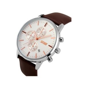 Αναλογικό ρολόι χειρός – Skmei – 9103 – Brown/White