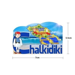 Μαγνητάκι ψυγείου σουβενίρ Chalkidiki 12τεμ – Metallic fridge magnet Chalkidiki z790107