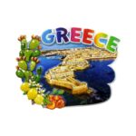 Μαγνητάκι ψυγείου σουβενίρ Greece 12τεμ – Metallic fridge magnet Greece z790126