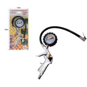 Πιστόλι αέρος ελαστικών με μανόμετρο – Inflator and gauge kit 58072