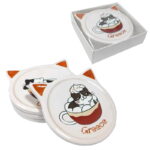 Σετ σουβέρ γάτα Greece 4τμχ – Coaster set 4pcs cat 026041