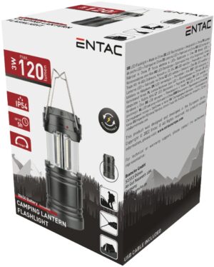 Entac Ηλιακός Φακός Camping Πλαστικός 5v με 18650 (Περιλαμβ.)